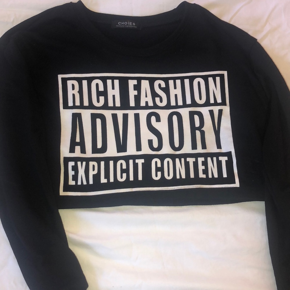 Cropped black sweater